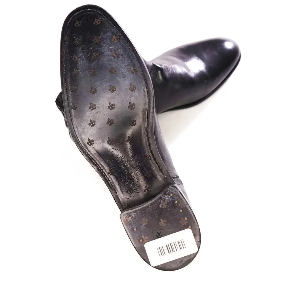 $898 JOHN VARVATOS - Dark Gray Distressed Leather Boots - 8.5